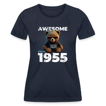 70th Birthday Original 1955 Vintage 1955 Bear Cute - Women's Functional T-Shirt - navy - Front - AI Model Female 172 light (172cm)