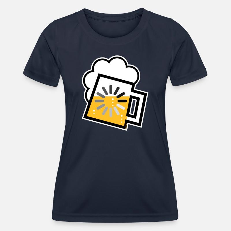 Beer Loading (Drinking In Progress / Icon / /) - Women's Functional T-Shirt - navy