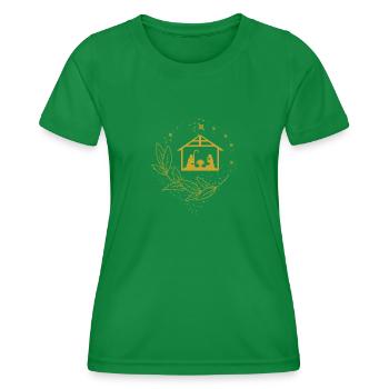 Crèche dorée - T-shirt sport Femme - vert - Devant - AI Model Female 172 dark (172cm)