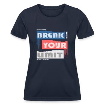 Break your Limits - T-shirt sport Femme - bleu marine - Devant - AI Model Female 172 light (172cm)