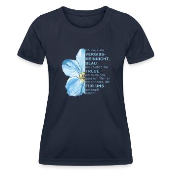 Vergissmeinnicht Supporter BDV - Frauen Funktions-T-Shirt - Navy - Vorne - AI Model Female 172 light (172cm)