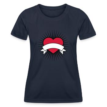 bannière texte champ écrire nom coeur logo amour ta - T-shirt sport Femme - bleu marine - Devant - AI Model Female 172 light (172cm)