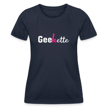 Geekette (geek) - T-shirt sport Femme - bleu marine - Devant - AI Model Female 172 light (172cm)