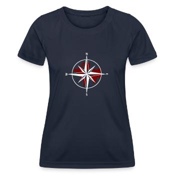 Boussole blanc-rouge - T-shirt sport Femme - bleu marine - Devant - AI Model Female 172 light (172cm)