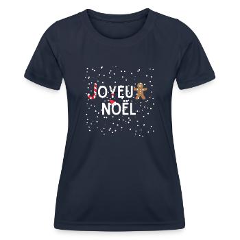 Joyeux noël - T-shirt sport Femme - bleu marine - Devant - AI Model Female 172 light (172cm)