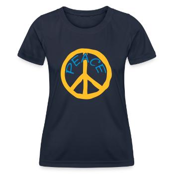 Symbol Peace Text - Women's Functional T-Shirt - navy - Front - AI Model Female 172 light (172cm)