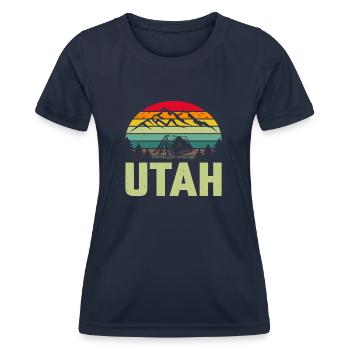 Utah Retro Vintage Mountains - Women's Functional T-Shirt - navy - Front - AI Model Female 172 light (172cm)