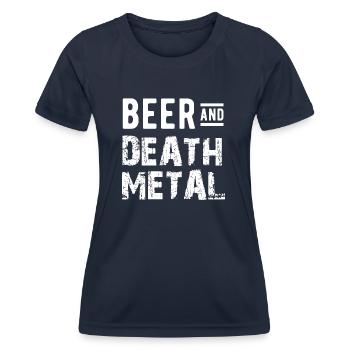 Beer and Death metal music - Women's Functional T-Shirt - navy - Front - AI Model Female 172 light (172cm)