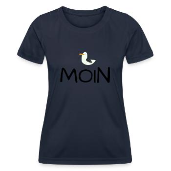 moin moewe 1 - Frauen Funktions-T-Shirt - Navy - Vorne - AI Model Female 172 light (172cm)