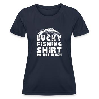 Chemise de pêche chanceuse ne pas laver - T-shirt sport Femme - bleu marine - Devant - AI Model Female 172 light (172cm)
