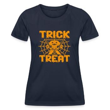 Trick or Treat - Frauen Funktions-T-Shirt - Navy - Vorne - AI Model Female 172 light (172cm)