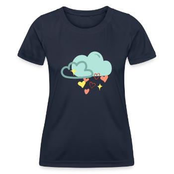 Regenwolke der Liebe - Frauen Funktions-T-Shirt - Navy - Vorne - AI Model Female 172 light (172cm)