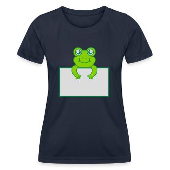 Texte présent bouclier de grenouille - T-shirt sport Femme - bleu marine - Devant - AI Model Female 172 light (172cm)