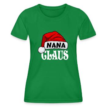 Noël Mamie Nana Claus - T-shirt sport Femme - vert - Devant - AI Model Female 172 dark (172cm)