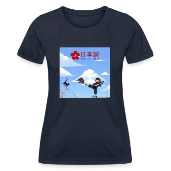 Voici mon histoire.... - T-shirt sport Femme - bleu marine - Devant - AI Model Female 172 light (172cm)