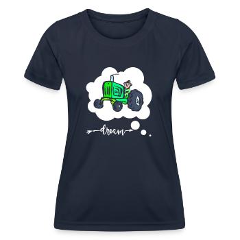 Traktor - Straßenschild - Pass - Frauen Funktions-T-Shirt - Navy - Vorne - AI Model Female 172 light (172cm)