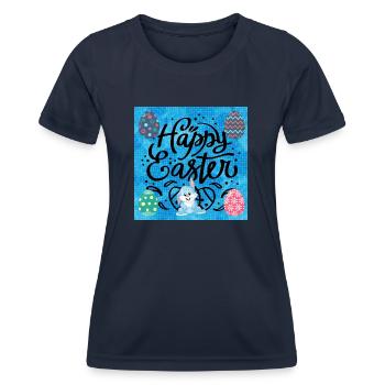 Happy holidays. Christmas. - Women's Functional T-Shirt - navy - Front - AI Model Female 172 light (172cm)