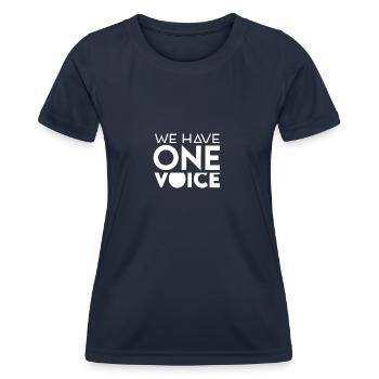 Nous avons une seule voix - T-shirt sport Femme - bleu marine - Devant - AI Model Female 172 light (172cm)