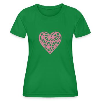 Cœur - T-shirt sport Femme - vert - Devant - AI Model Female 172 dark (172cm)