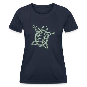 Schildkröte - Frauen Funktions-T-Shirt - Navy - Vorne - AI Model Female 172 light (172cm)