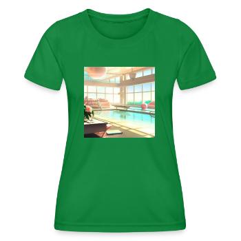 Ein sonnendurchfluteter Lounge-Bereich digital art - Frauen Funktions-T-Shirt - Kelly Green - Vorne - AI Model Female 172 dark (172cm)