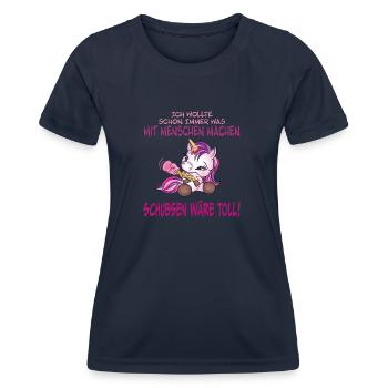 Ich wollte schon immer was mit Menschen machen - Frauen Funktions-T-Shirt - Navy - Vorne - AI Model Female 172 light (172cm)