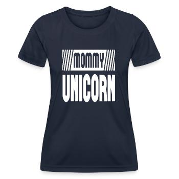 Mommy Unicorn - Frauen Funktions-T-Shirt - Navy - Vorne - AI Model Female 172 light (172cm)