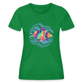 Poisson - T-shirt sport Femme - vert - Devant - AI Model Female 172 dark (172cm)