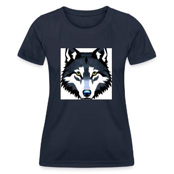 Wolf Shirt - Frauen Funktions-T-Shirt - Navy - Vorne - AI Model Female 172 light (172cm)