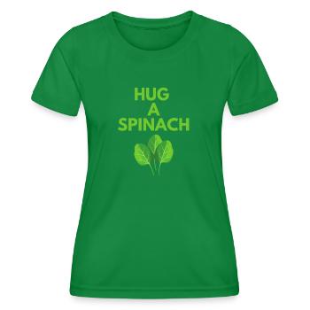 HUG A SPINACH - Women's Functional T-Shirt - kelly green - Front - AI Model Female 172 dark (172cm)