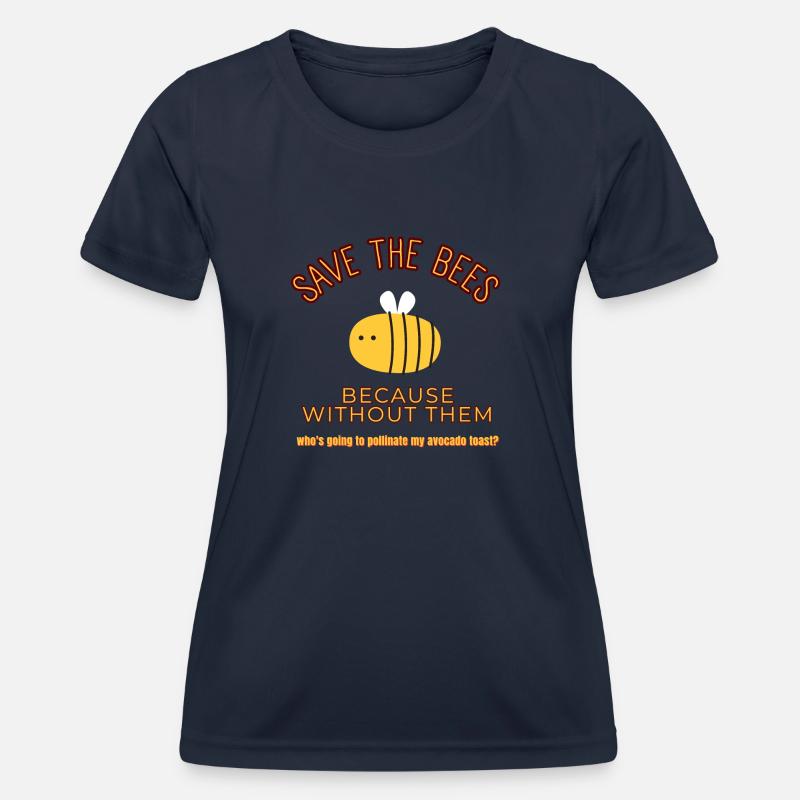 SAVE THE BEES - Women's Functional T-Shirt - navy