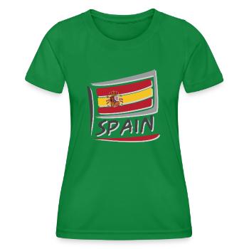 Drapeau de l’Espagne - T-shirt sport Femme - vert - Devant - AI Model Female 172 dark (172cm)