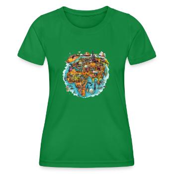 Les monuments du monde - T-shirt sport Femme - vert - Devant - AI Model Female 172 dark (172cm)