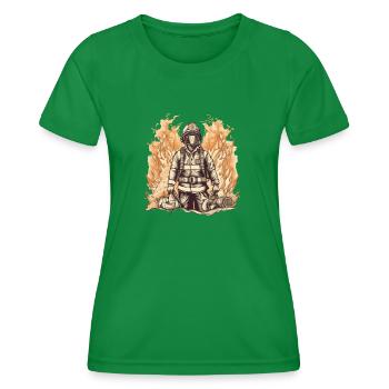 Le pompier - T-shirt sport Femme - vert - Devant - AI Model Female 172 dark (172cm)