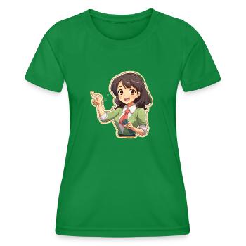 Anime Teach: Explication amusante - T-shirt sport Femme - vert - Devant - AI Model Female 172 dark (172cm)