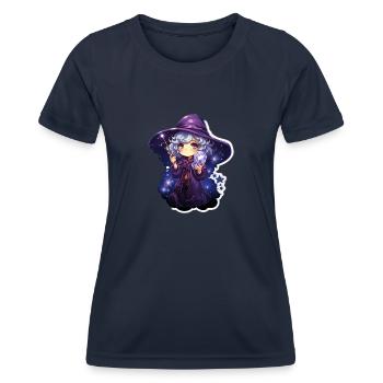 Magical Astral Mage Cute Cartoonish Spellcaster - Frauen Funktions-T-Shirt - Navy - Vorne - AI Model Female 172 light (172cm)