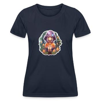 Enchanting Spellcaster Cartoon - Frauen Funktions-T-Shirt - Navy - Vorne - AI Model Female 172 light (172cm)