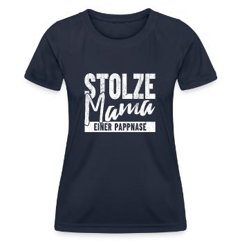 Stolze Mama einer Pappnase - Frauen Funktions-T-Shirt - Navy - Vorne - AI Model Female 172 light (172cm)