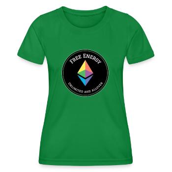 Logo de l’énergie sans éther - T-shirt sport Femme - vert - Devant - AI Model Female 172 dark (172cm)