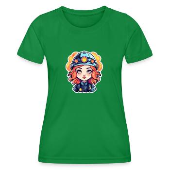 Dessin de pompier - T-shirt sport Femme - vert - Devant - AI Model Female 172 dark (172cm)