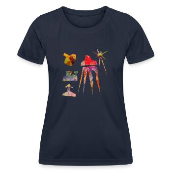 Véhicules spatiaux abstraits - T-shirt sport Femme - bleu marine - Devant - AI Model Female 172 light (172cm)