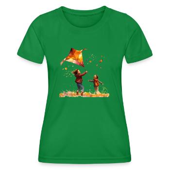 Soon flying kites like a pro - Women's Functional T-Shirt - kelly green - Front - AI Model Female 172 dark (172cm)