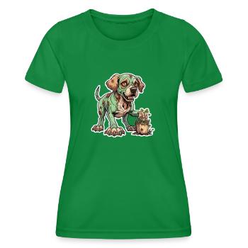 Illustration de chien zombie - T-shirt sport Femme - vert - Devant - AI Model Female 172 dark (172cm)