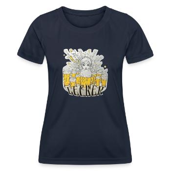 Delicious beer - Women's Functional T-Shirt - navy - Front - AI Model Female 172 light (172cm)
