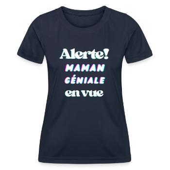 Alert! Awesome mom in sight - Women's Functional T-Shirt - navy - Front - AI Model Female 172 light (172cm)