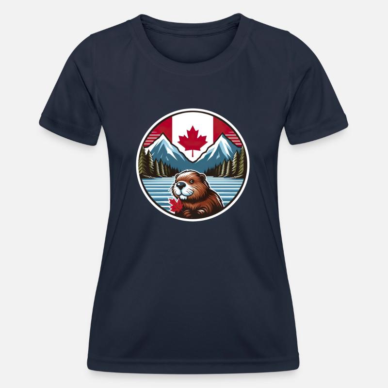 Canada Bieber 2 - Women's Functional T-Shirt - navy