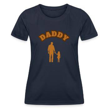 Daddy Daughter Kid Brown - Frauen Funktions-T-Shirt - Navy - Vorne - AI Model Female 172 light (172cm)