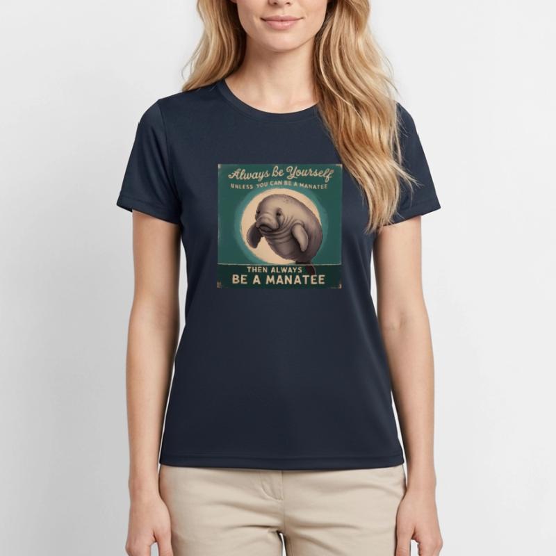 Sei Du selbst oder sei ein Manatee Lebensweisheit Frauen Funktions-T-Shirt