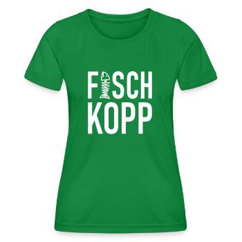 Fischkopp Fisch Fischkopf Küste Angler Fischer - Frauen Funktions-T-Shirt - Kelly Green - Vorne - AI Model Female 172 dark (172cm)
