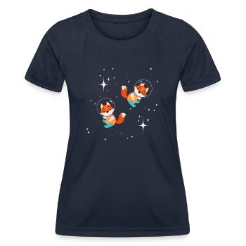 Astronaute Fox - T-shirt sport Femme - bleu marine - Devant - AI Model Female 172 light (172cm)